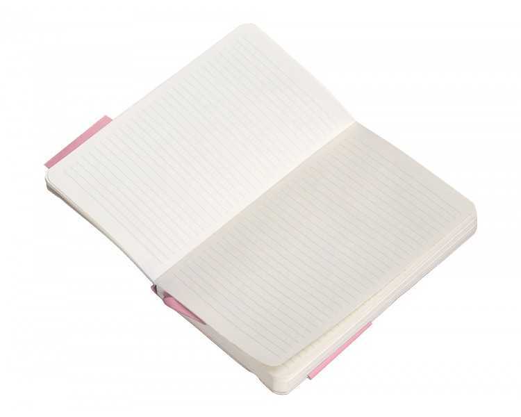 Cuaderno con gomilla antartik notes tapa blanda a6 rayas rosa pastel 100 hojas 80 gr fsc