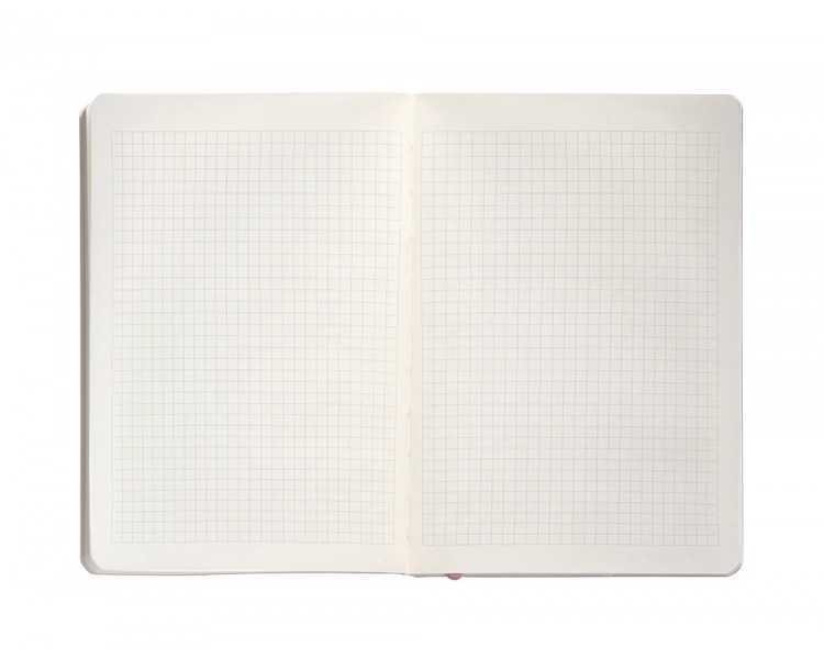 Cuaderno con gomilla antartik notes tapa blanda a5 hojas cuadricula rosa pastel 80 hojas 80 gr fsc
