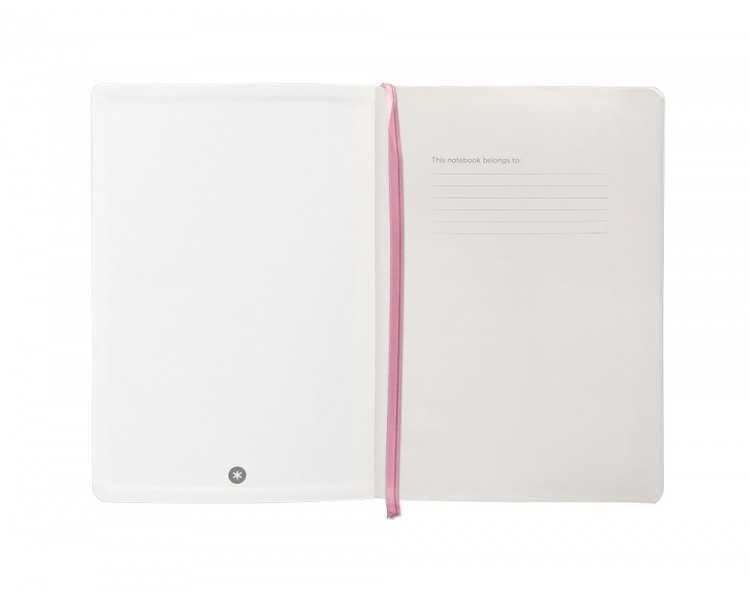 Cuaderno con gomilla antartik notes tapa blanda a5 hojas puntos rosa pastel 80 hojas 80 gr fsc