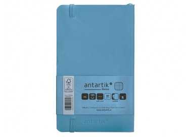 Cuaderno con gomilla antartik notes tapa blanda a6 cuadricula azul claro 100 hojas 80 gr fsc