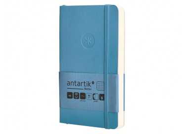 Cuaderno con gomilla antartik notes tapa blanda a6 cuadricula azul claro 100 hojas 80 gr fsc