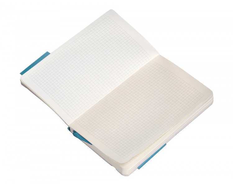 Cuaderno con gomilla antartik notes tapa blanda a6 cuadricula azul claro 100 hojas 80 gr fsc