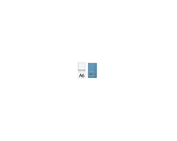 Cuaderno con gomilla antartik notes tapa blanda a6 rayas azul claro 100 hojas 80 gr fsc