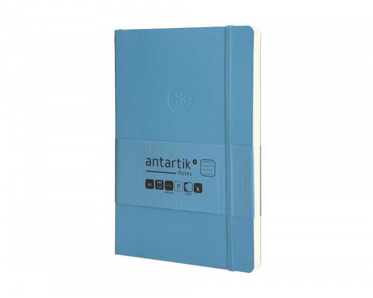 Cuaderno con gomilla antartik notes tapa blanda a5 hojas rayas azul claro 80 hojas 80 gr fsc