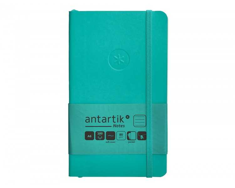 Cuaderno con gomilla antartik notes tapa blanda a6 rayas turquesa 100 hojas 80 gr fsc