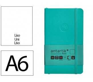 Cuaderno con gomilla antartik notes tapa blanda a6 hojas lisas turquesa 100 hojas 80 gr fsc
