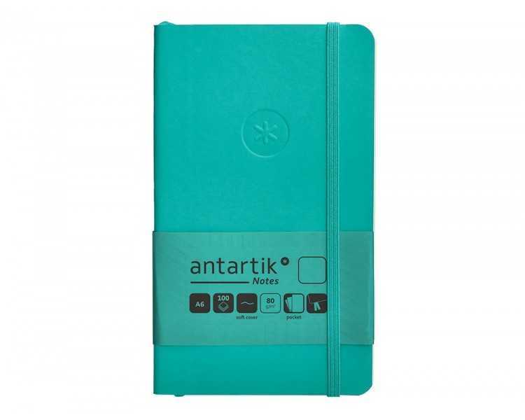 Cuaderno con gomilla antartik notes tapa blanda a6 hojas lisas turquesa 100 hojas 80 gr fsc