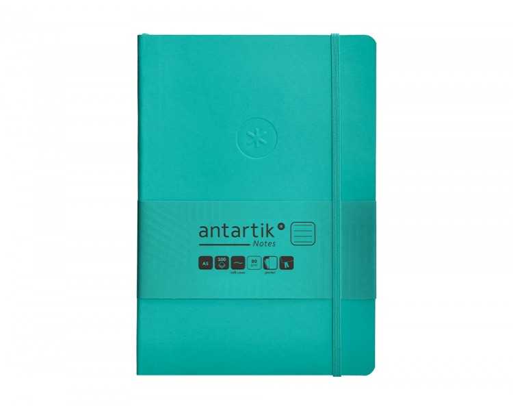 Cuaderno con gomilla antartik notes tapa blanda a5 hojas rayas turquesa 80 hojas 80 gr fsc