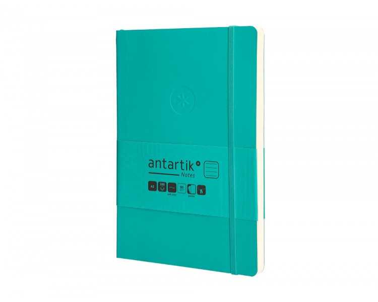 Cuaderno con gomilla antartik notes tapa blanda a5 hojas rayas turquesa 80 hojas 80 gr fsc