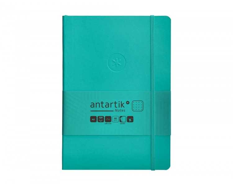Cuaderno con gomilla antartik notes tapa blanda a5 hojas puntos turquesa 80 hojas 80 gr fsc