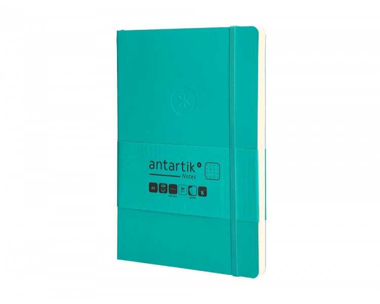 Cuaderno con gomilla antartik notes tapa blanda a5 hojas puntos turquesa 80 hojas 80 gr fsc
