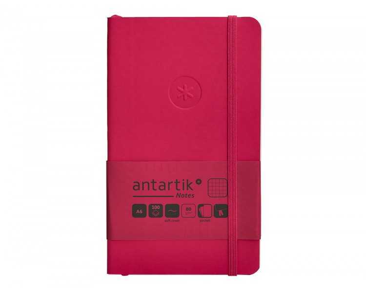 Cuaderno con gomilla antartik notes tapa blanda a6 cuadricula burdeos 100 hojas 80 gr fsc