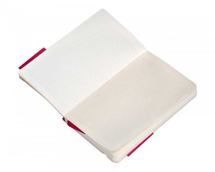 Cuaderno con gomilla antartik notes tapa blanda a6 cuadricula burdeos 100 hojas 80 gr fsc
