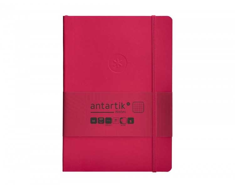 Cuaderno con gomilla antartik notes tapa blanda a5 hojas cuadricula burdeos 80 hojas 80 gr fsc
