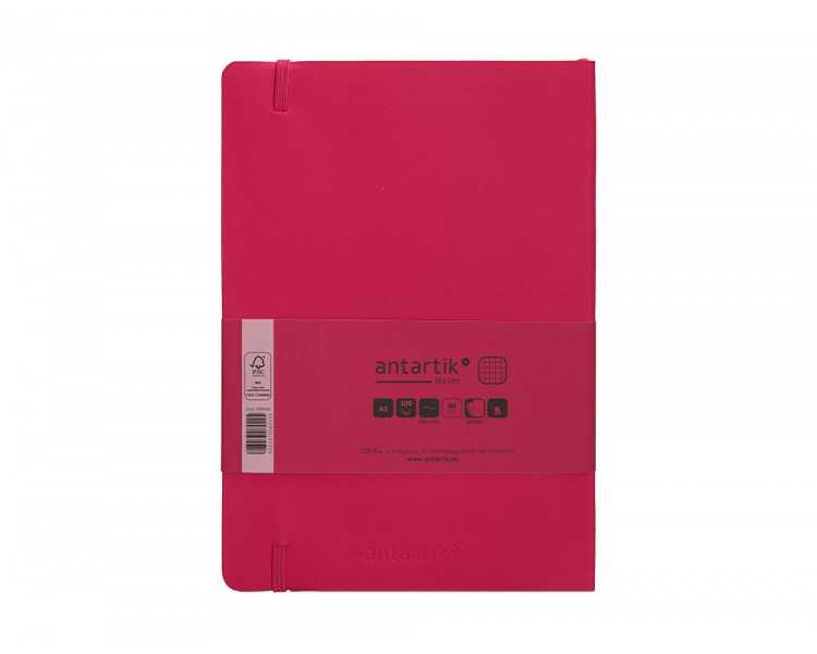 Cuaderno con gomilla antartik notes tapa blanda a5 hojas cuadricula burdeos 80 hojas 80 gr fsc