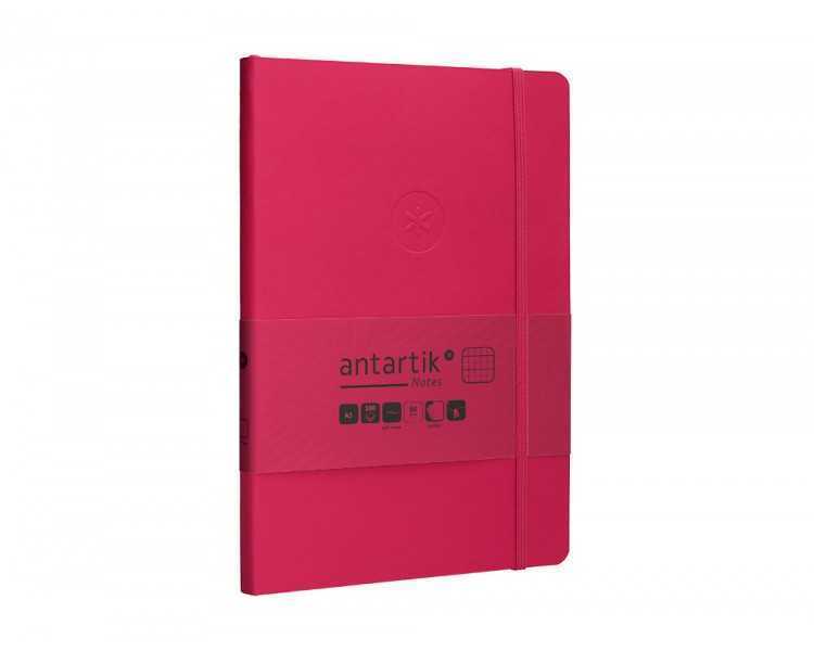 Cuaderno con gomilla antartik notes tapa blanda a5 hojas cuadricula burdeos 80 hojas 80 gr fsc