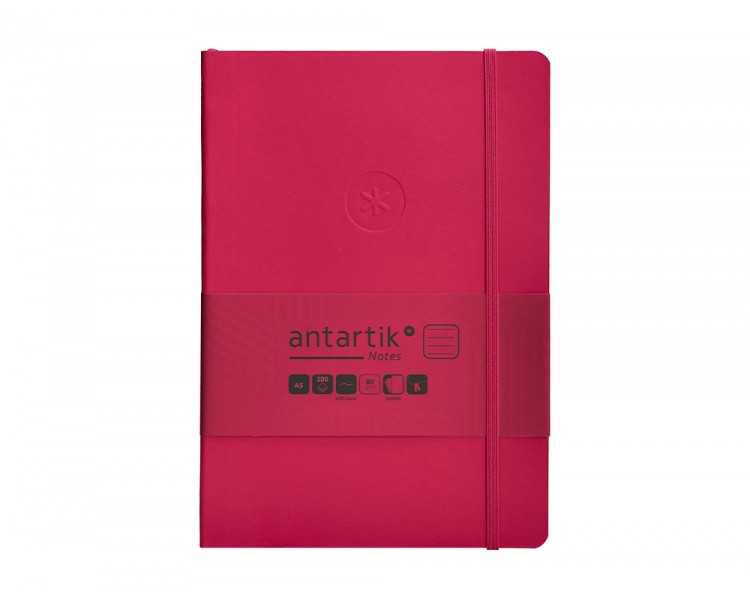Cuaderno con gomilla antartik notes tapa blanda a5 hojas rayas burdeos 80 hojas 80 gr fsc