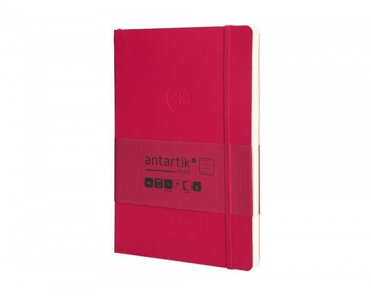 Cuaderno con gomilla antartik notes tapa blanda a5 hojas rayas burdeos 80 hojas 80 gr fsc
