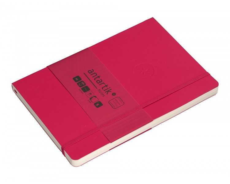 Cuaderno con gomilla antartik notes tapa blanda a5 hojas rayas burdeos 80 hojas 80 gr fsc