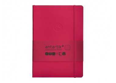 Cuaderno con gomilla antartik notes tapa blanda a5 hojas puntos burdeos 80 hojas 80 gr fsc