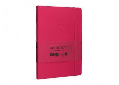 Cuaderno con gomilla antartik notes tapa blanda a5 hojas puntos burdeos 80 hojas 80 gr fsc