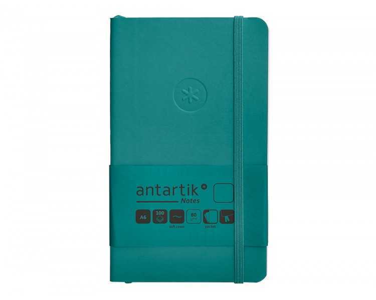 Cuaderno con gomilla antartik notes tapa blanda a6 hojas lisas verde aguamarina 100 hojas 80 gr fsc