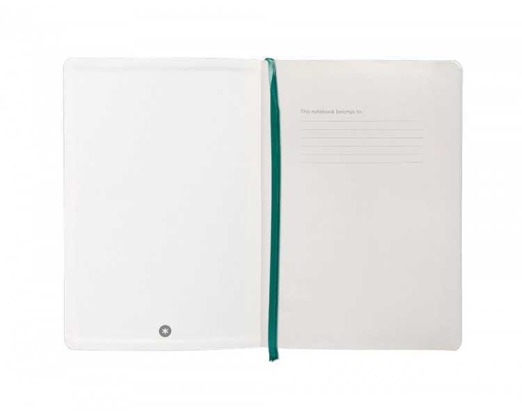 Cuaderno con gomilla antartik notes tapa blanda a5 hojas cuadricula verde aguamarina 80 hojas 80 gr fsc