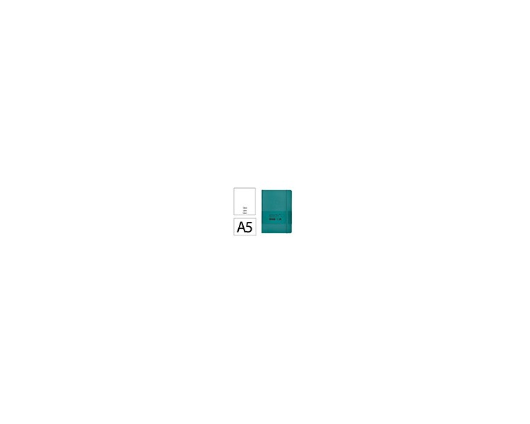 Cuaderno con gomilla antartik notes tapa blanda a5 hojas lisas verde aguamarina 80 hojas 80 gr fsc