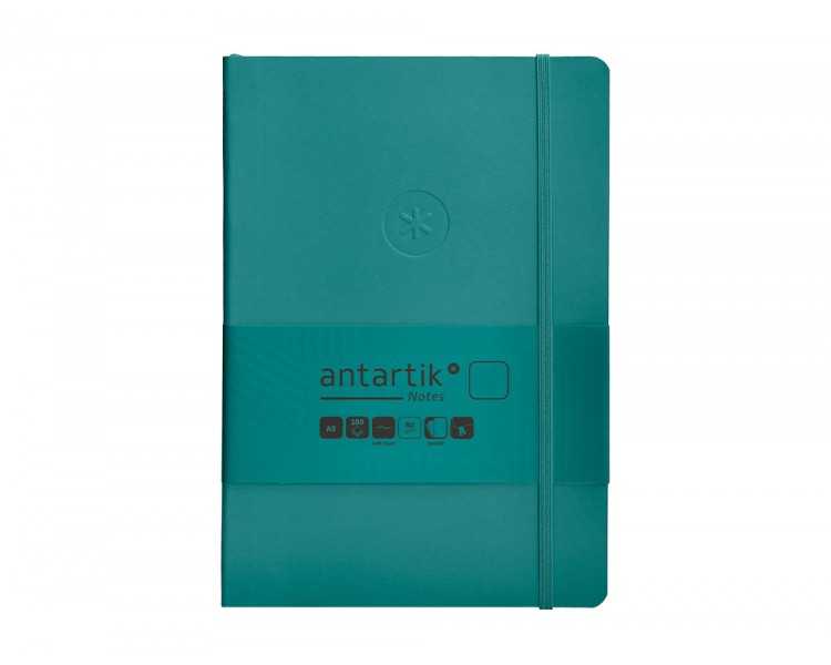 Cuaderno con gomilla antartik notes tapa blanda a5 hojas lisas verde aguamarina 80 hojas 80 gr fsc