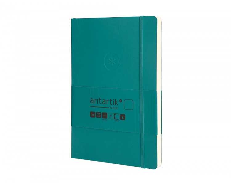 Cuaderno con gomilla antartik notes tapa blanda a5 hojas lisas verde aguamarina 80 hojas 80 gr fsc