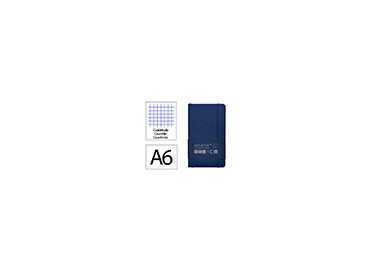Cuaderno con gomilla antartik notes tapa blanda a6 cuadricula azul marino 100 hojas 80 gr fsc