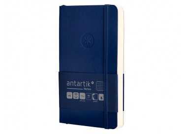 Cuaderno con gomilla antartik notes tapa blanda a6 cuadricula azul marino 100 hojas 80 gr fsc