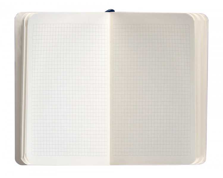 Cuaderno con gomilla antartik notes tapa blanda a6 cuadricula azul marino 100 hojas 80 gr fsc