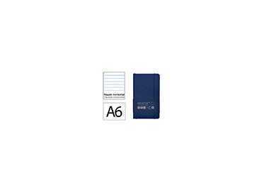 Cuaderno con gomilla antartik notes tapa blanda a6 rayas azul marino 100 hojas 80 gr fsc
