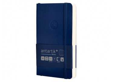 Cuaderno con gomilla antartik notes tapa blanda a6 rayas azul marino 100 hojas 80 gr fsc