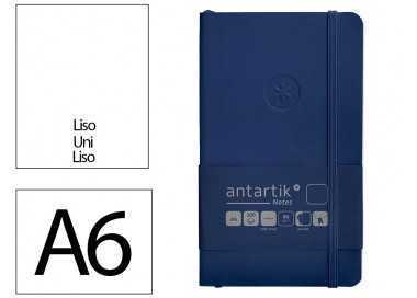 Cuaderno con gomilla antartik notes tapa blanda a6 hojas lisas azul marino 100 hojas 80 gr fsc