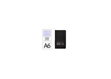 Cuaderno con gomilla antartik notes tapa blanda a6 cuadricula negro 100 hojas 80 gr fsc