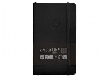 Cuaderno con gomilla antartik notes tapa blanda a6 cuadricula negro 100 hojas 80 gr fsc