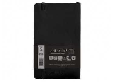 Cuaderno con gomilla antartik notes tapa blanda a6 cuadricula negro 100 hojas 80 gr fsc