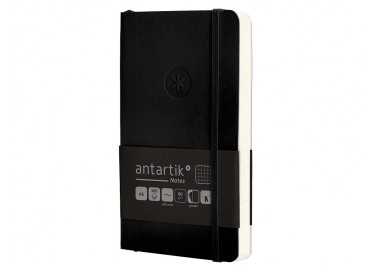 Cuaderno con gomilla antartik notes tapa blanda a6 cuadricula negro 100 hojas 80 gr fsc