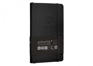 Cuaderno con gomilla antartik notes tapa blanda a6 cuadricula negro 100 hojas 80 gr fsc