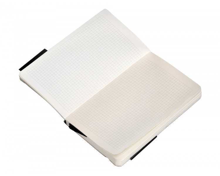 Cuaderno con gomilla antartik notes tapa blanda a6 cuadricula negro 100 hojas 80 gr fsc