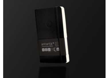 Cuaderno con gomilla antartik notes tapa blanda a6 cuadricula negro 100 hojas 80 gr fsc