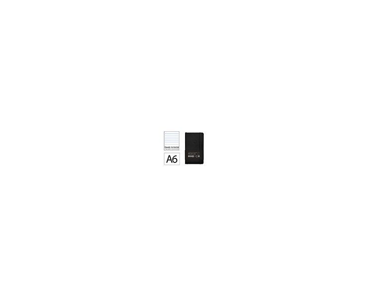 Cuaderno con gomilla antartik notes tapa blanda a6 rayas negro 100 hojas 80 gr fsc