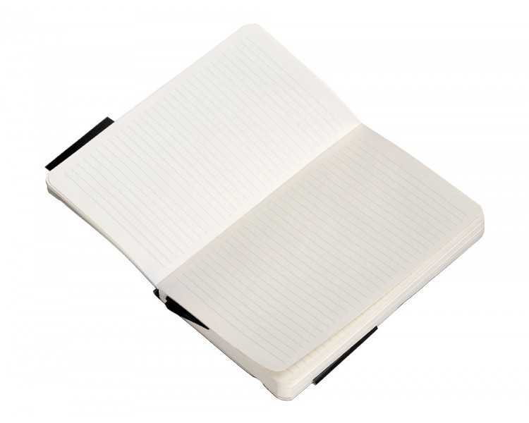 Cuaderno con gomilla antartik notes tapa blanda a6 rayas negro 100 hojas 80 gr fsc