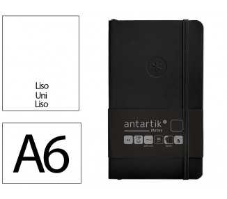 Cuaderno con gomilla antartik notes tapa blanda a6 hojas lisas negro 100 hojas 80 gr fsc
