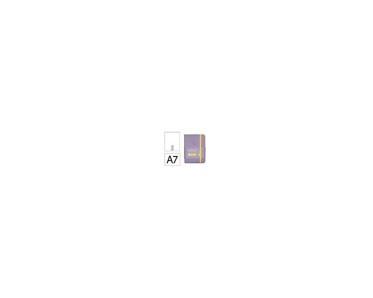 Cuaderno con gomilla antartik notes tapa dura a7 hojas lisas morado y amarillo 80 hojas 80 gr fsc