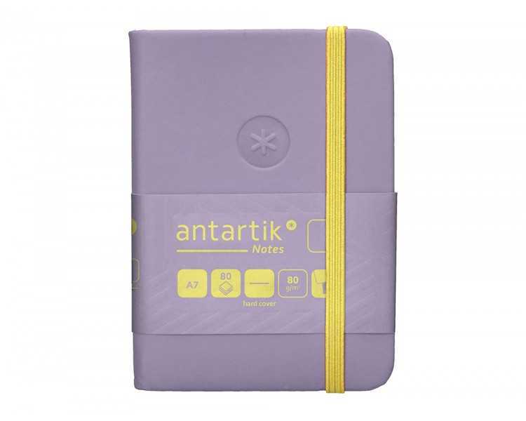 Cuaderno con gomilla antartik notes tapa dura a7 hojas lisas morado y amarillo 80 hojas 80 gr fsc