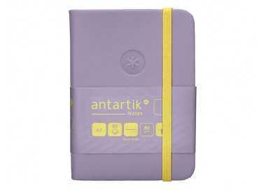 Cuaderno con gomilla antartik notes tapa dura a7 hojas lisas morado y amarillo 80 hojas 80 gr fsc