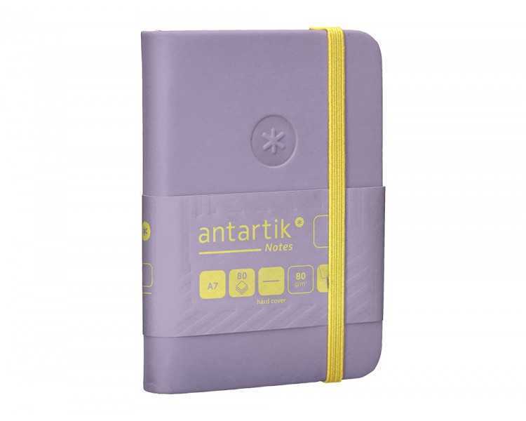 Cuaderno con gomilla antartik notes tapa dura a7 hojas lisas morado y amarillo 80 hojas 80 gr fsc